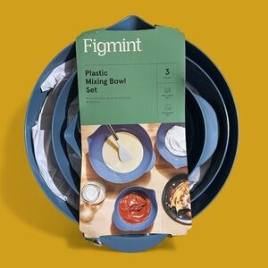 Mint Figmint Blue Mixing Bowl Trio